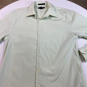 Express Men's Button Down Light Green Shirt Large